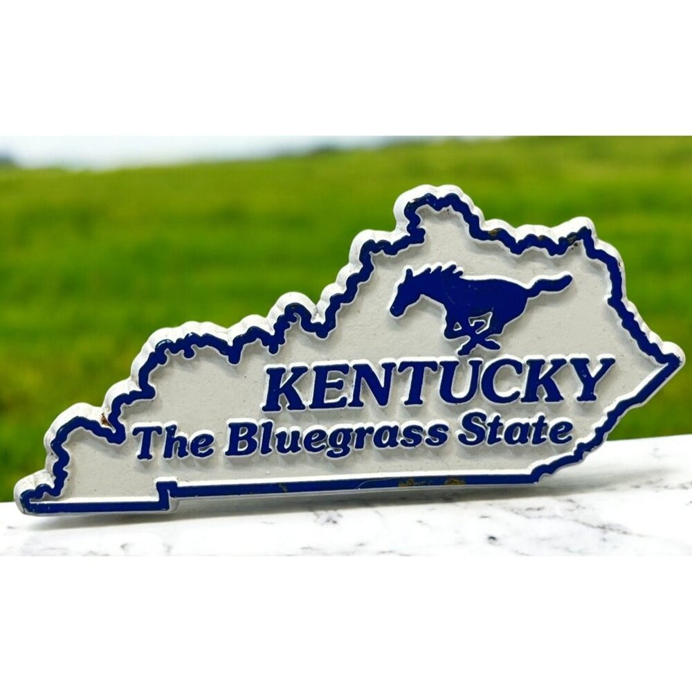 Kentucky State Outline Refrigerator Magnet The Bluegrass State Derby Horse
